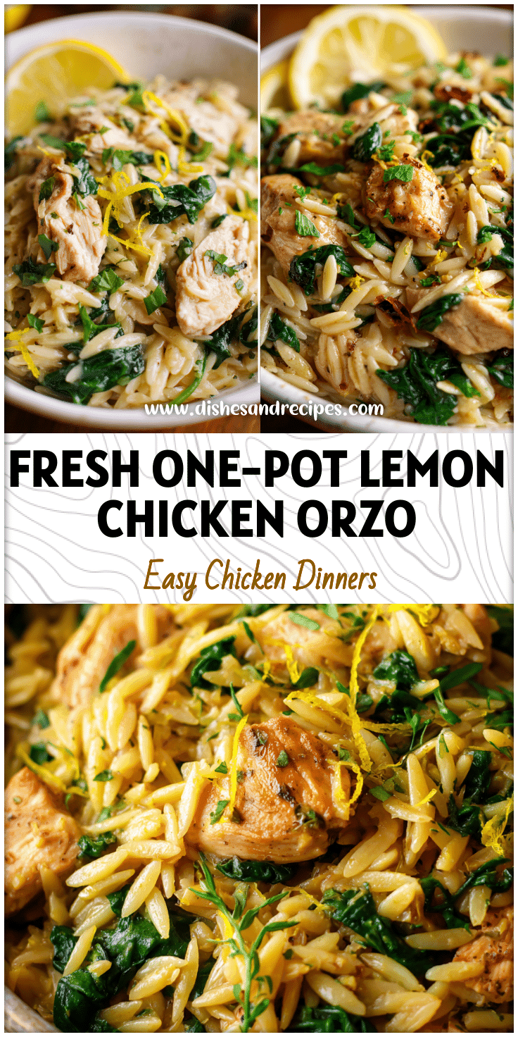 One-Pot Lemon Chicken Orzo with Spinach – A Fresh & Easy Dinner